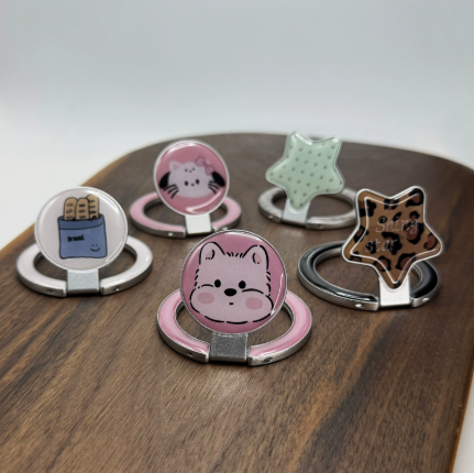 Metal Mobile Phone Magnetic Stand, Star-Shaped Round Alloy Magnetic Portable Phone Folding Stand, Phone Case Material