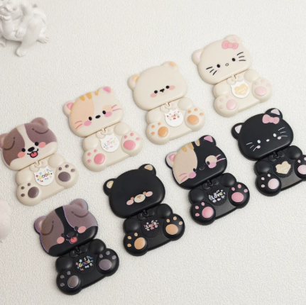 Cute Mobile Phone Stand with 360-Degree Rotating Bear Cartoon Kt Cat Design, Comes with a Makeup Mirror and Phone Case Stand