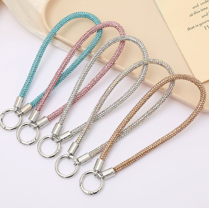 New high-end rhinestone chain mobile phone pendant light luxury diamond chain mobile phone case key chain hanging accessories