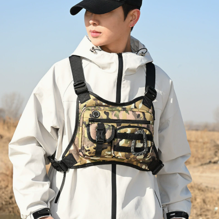 Vest Bag Amazon Men's Chest Bag Outdoor Hunting Tactical Vest Outdoor Sports Cycling Bag Crossbody Bag Cross-Border