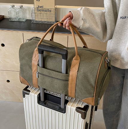 Cross-Border Large-Capacity Travel Bag, Outdoor Travel Luggage Bag, Women's Sports Fitness Bag, Men's Portable Retro Canvas Bag